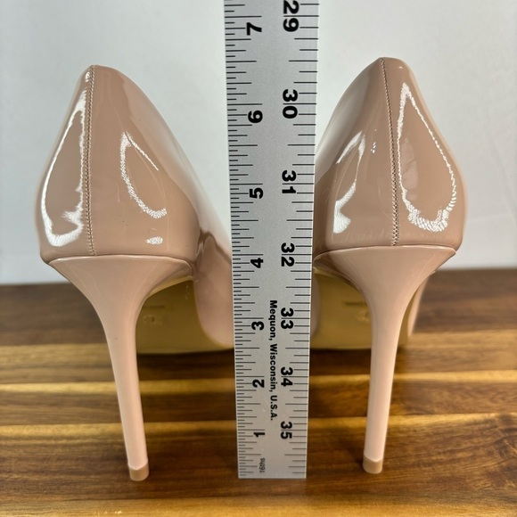 Mixx Shuz Heels Womens 7 Nude Patent Leather Pointed Toe Classic Business Casual - Picture 5 of 8